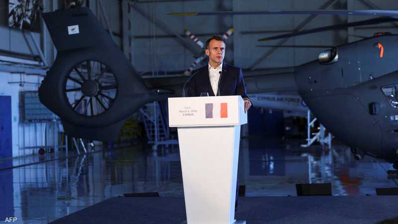 ماكرون من قاعدة بافوس العسكرية في قبرص