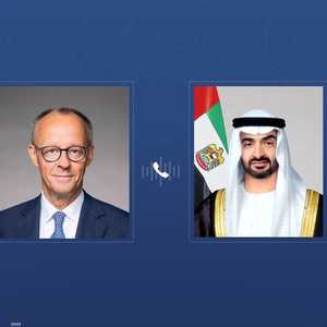 الشيخ محمد بن زايد (يمين الصورة) وفريدريش ميرتس