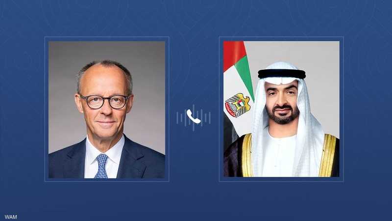 الشيخ محمد بن زايد (يمين الصورة) وفريدريش ميرتس