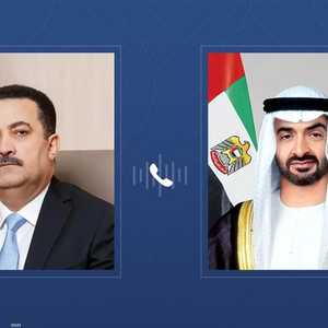 رئيس الإمارات يتلقى اتصالا هاتفيا من رئيس وزراء العراق