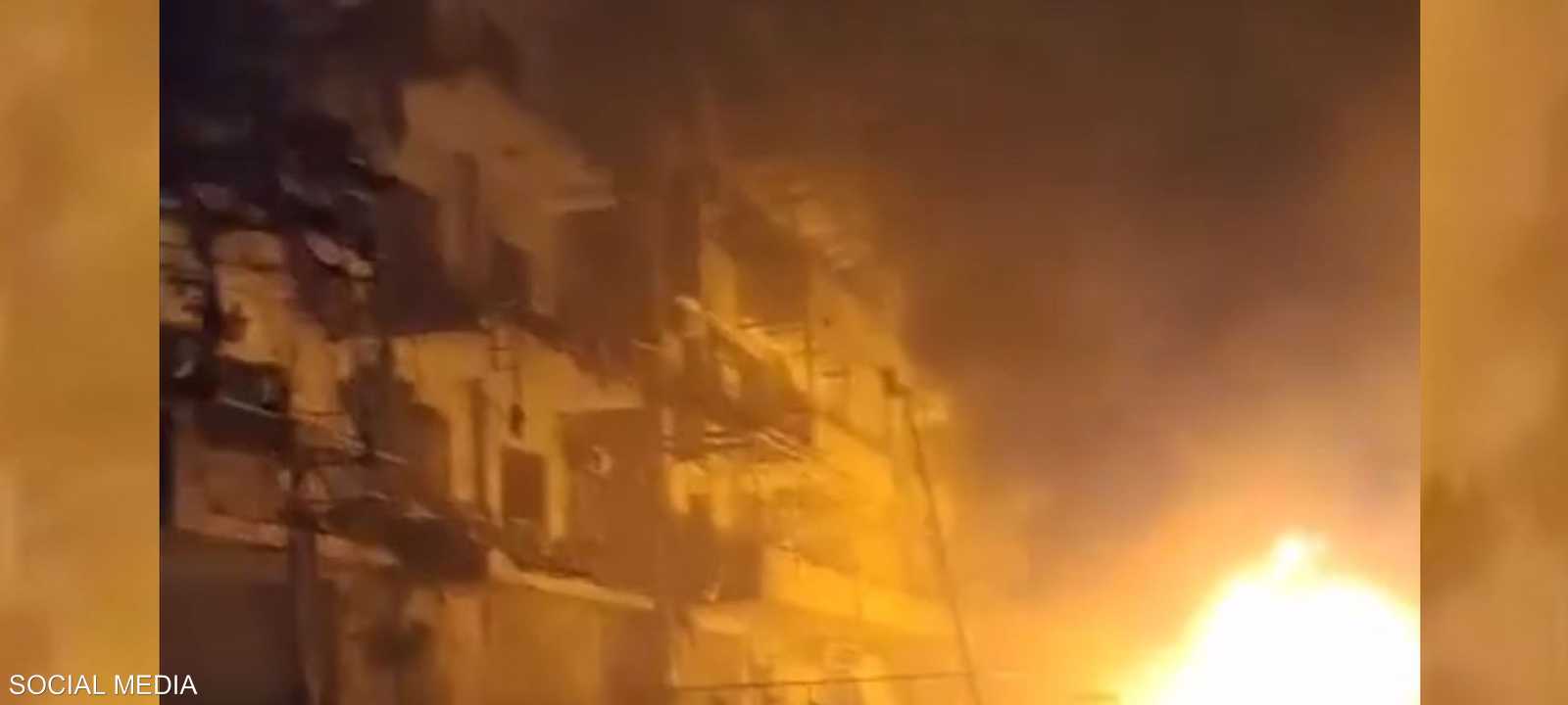 صورة متداولة لاستهداف الضاحية الجنوبية في بيروت