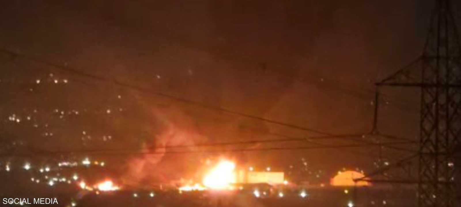 صورة متداولة لقصف إسرائيلي على طهران الإثنين