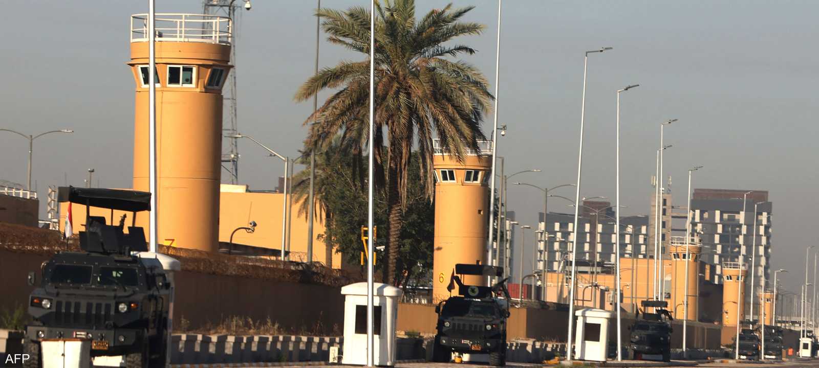 قوات الأمن متمركزة خارج السفارة الأميركية في بغداد