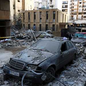 من آثار الدمار الناجم عن القصف الإسرائيلي لبيروت