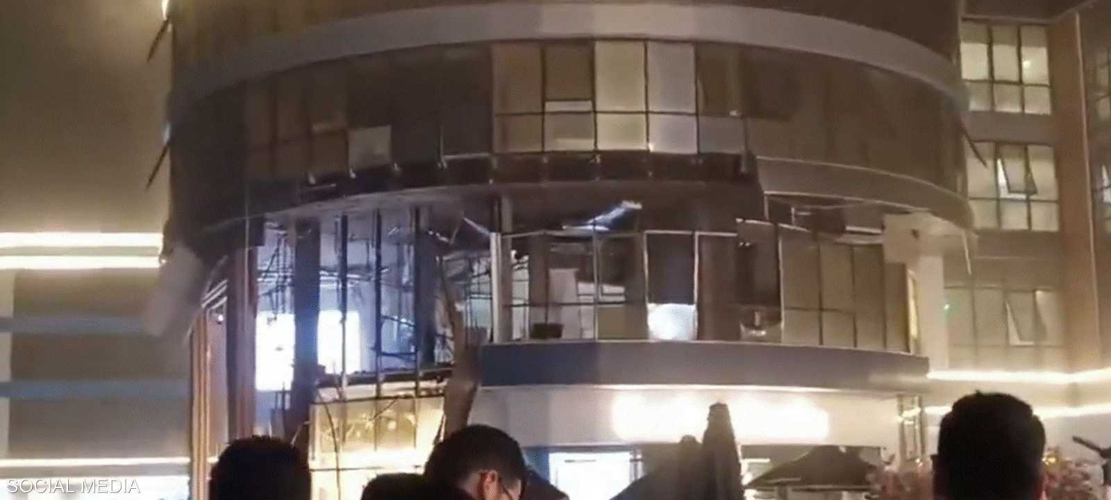 صورة متداولة للحريق الذي اندلع في مول بمدينة دمياط الجديدة