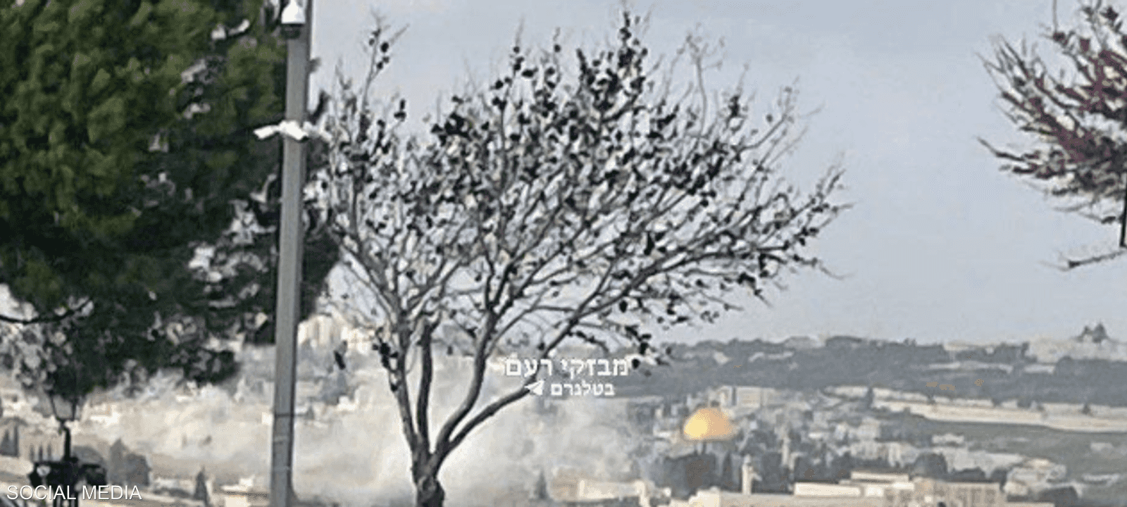 سقطت شظايا الصاروخ في منطقة ملاصقة للمسجد الأقصى