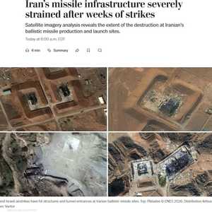 الصحيفة نشرت صورا تظهر أضرارا في مواقع إنتاج وإطلاق الصواريخ