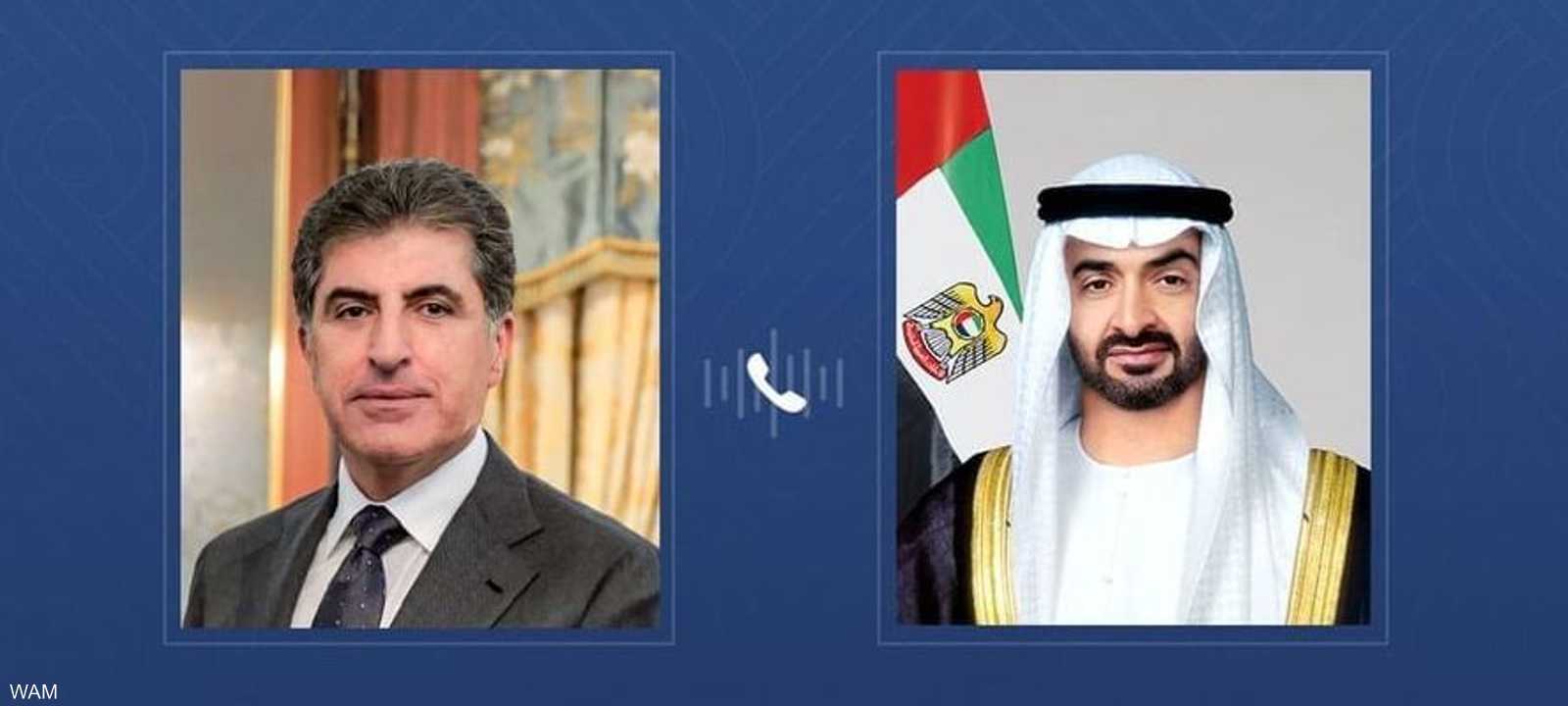 جدد الشيخ محمد بن زايد دعم الإمارات للعراق وكردستان العراق