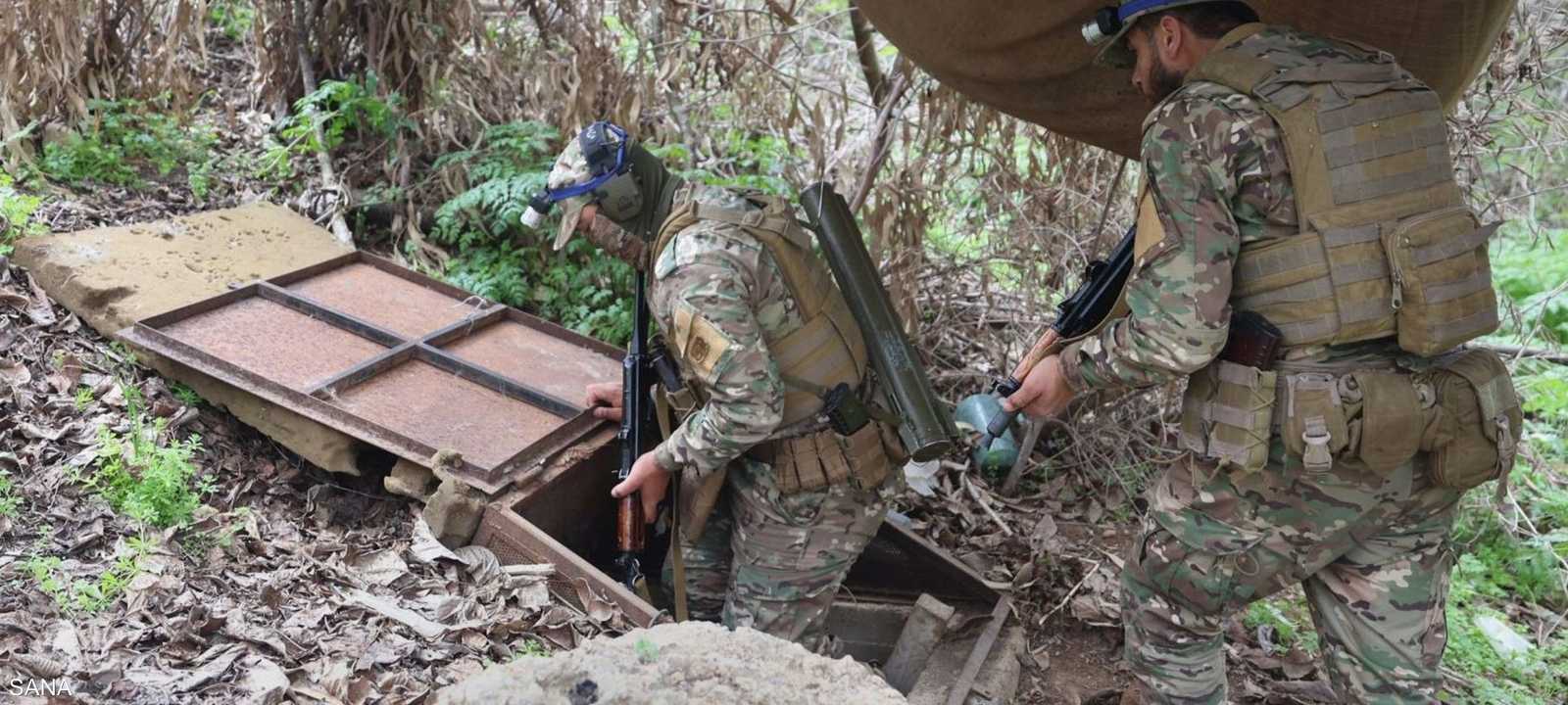 صورة نفق يمتد بين الأراضي السورية واللبنانية