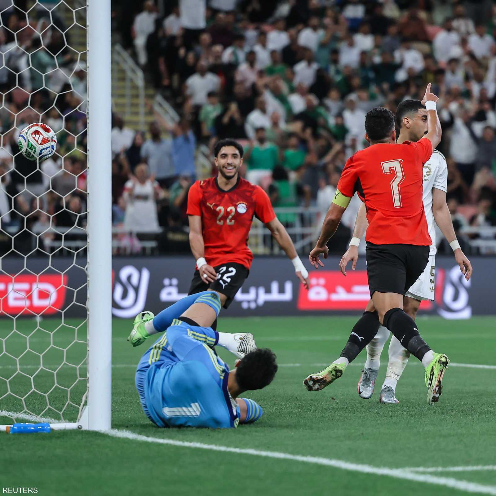 من مباراة مصر والسعودية