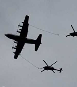 طائرات مهمة الإنقاذ بحثا عن طاقم الطائرة الأميركية