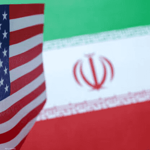 العلمان الأميركي والإيراني في صورة توضيحية