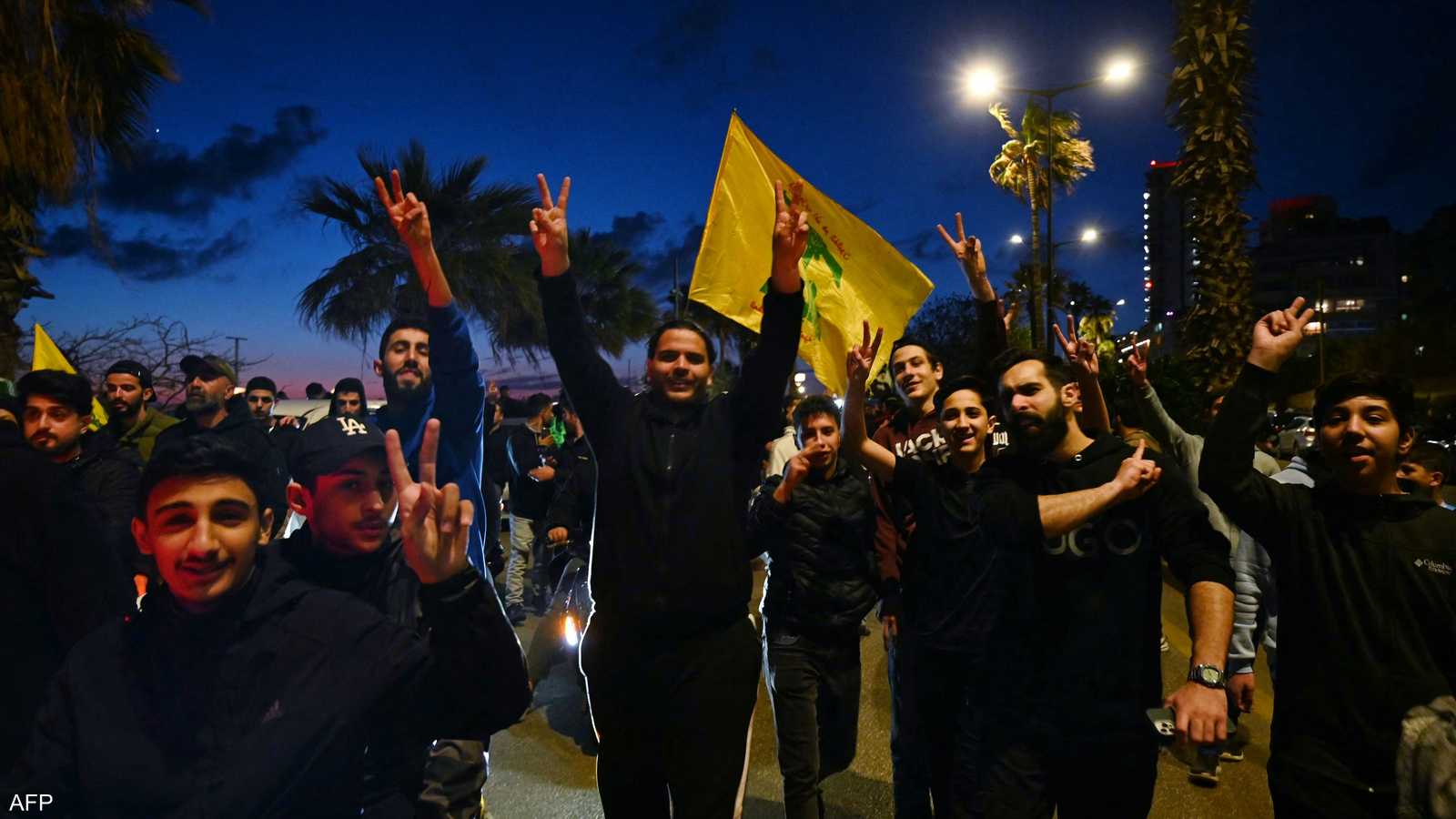 تظاهرة لأنصار حزب الله احتجاجا على التفاوض مع إسرائيل