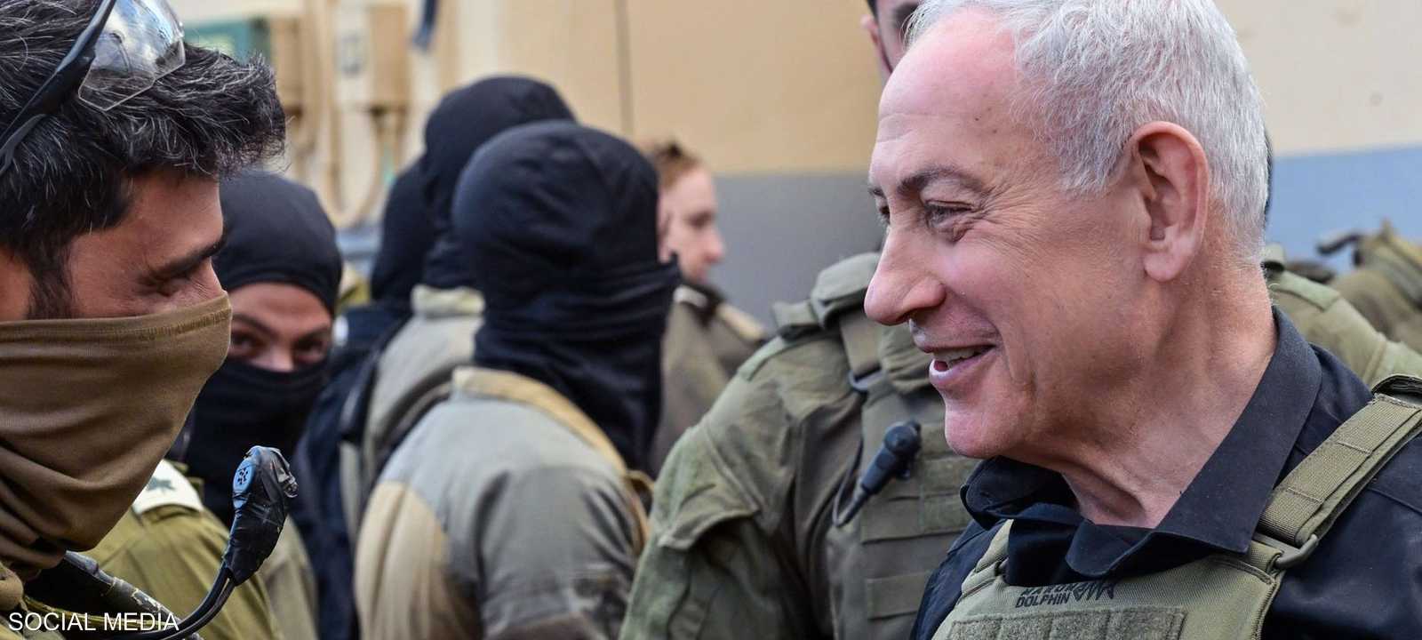 رئيس الوزراء الإسرائيلي بنيامين نتنياهو في جنوب لبنان