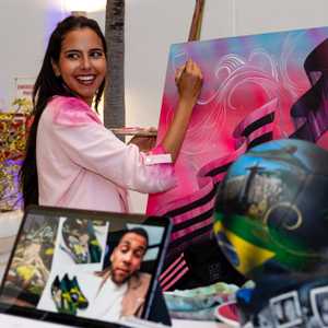 ليلي كانترو خلال حفل افتتاح معرض سبورتل أمريكا ميامي 2025