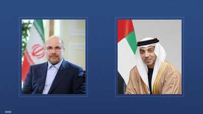 منصور بن زايد يبحث مع رئيس البرلمان الإيراني خفض التصعيد