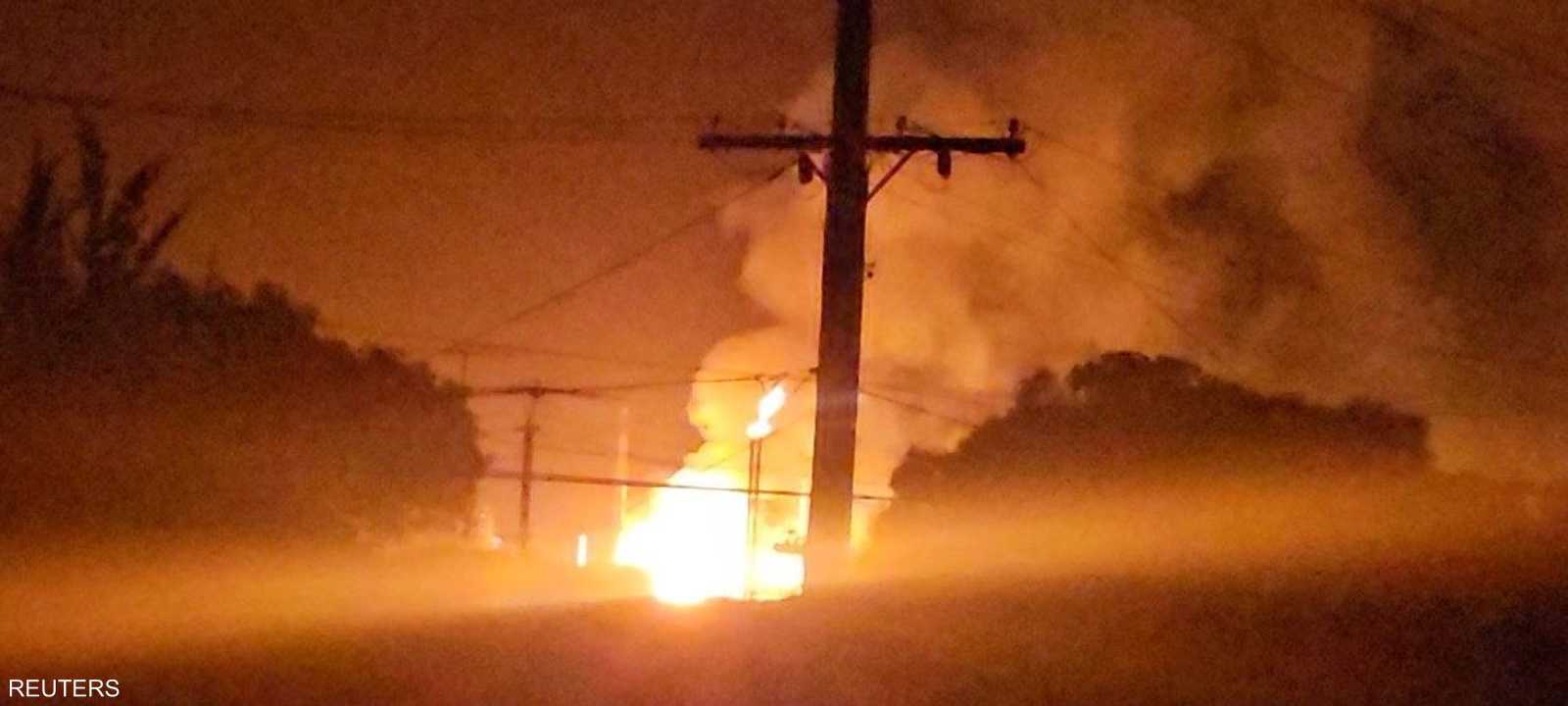 الحريق بمصفاة فيفا النفطية