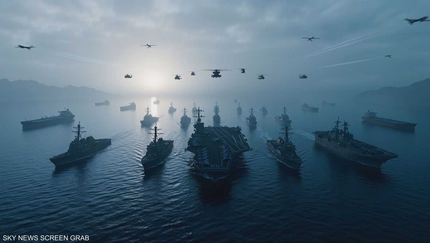 قوة أميركية ضخمة تشارك في حصار الموانئ الإيرانية 