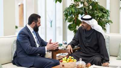 محمد بن زايد وأحمد الشرع يبحثان العلاقات بين البلدين