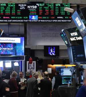 أرقام سوق الأسهم في قاعة بورصة نيويورك