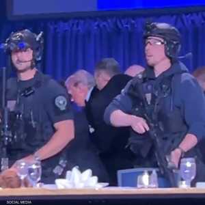 لحظة إجلاء الرئيس ترامب بعد إطلاق نار