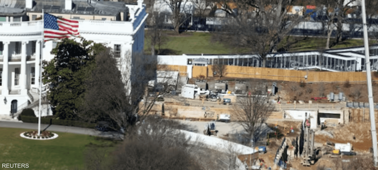 أعمال بناء قاعة الاحتفالات بالبيت الأبيض في واشنطن