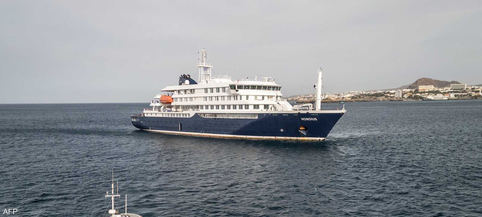 الصورة الجوية من سفينة الرحلات البحرية MV Hondius