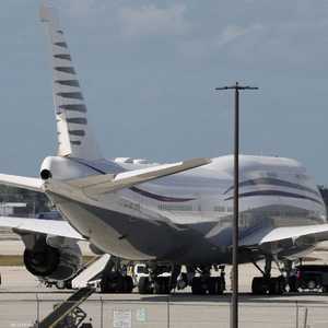 طائرة بوينغ 747-8 قطرية بالولايات المتحدة