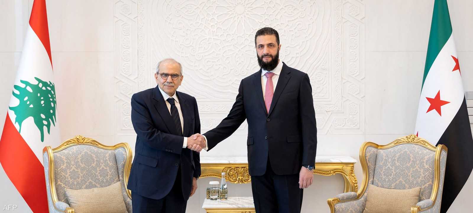 أحمد الشرع ونواف سلام