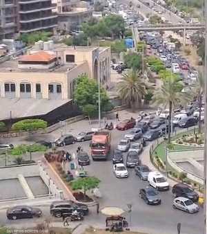 شهدت الطرقات حالة من الازدحام بسبب النزوح
