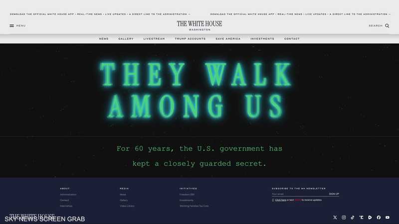 الموقع الحكومي الأميركي "aliens.gov" يحدث جدلا واسعا