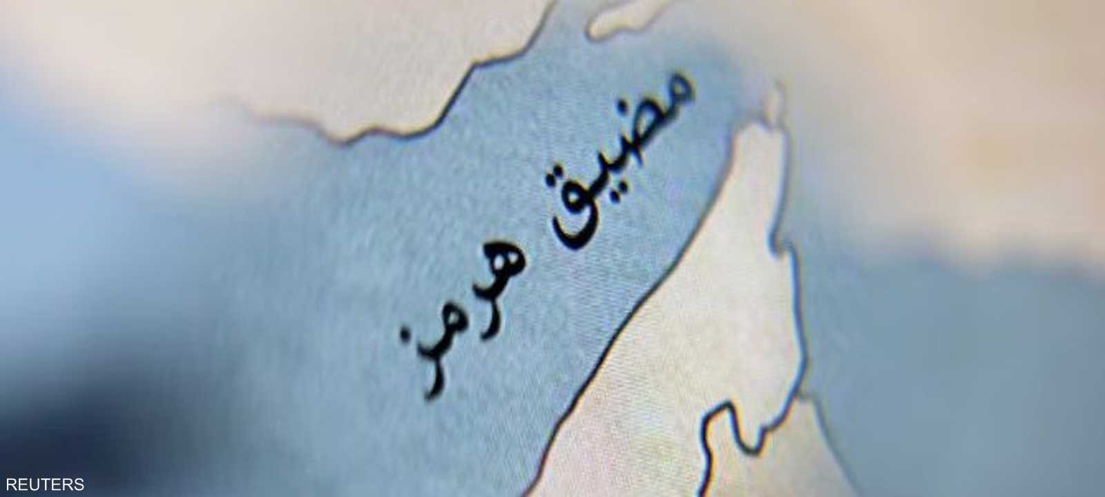 خريطة تظهر مضيق هرمز في صورة توضيحية