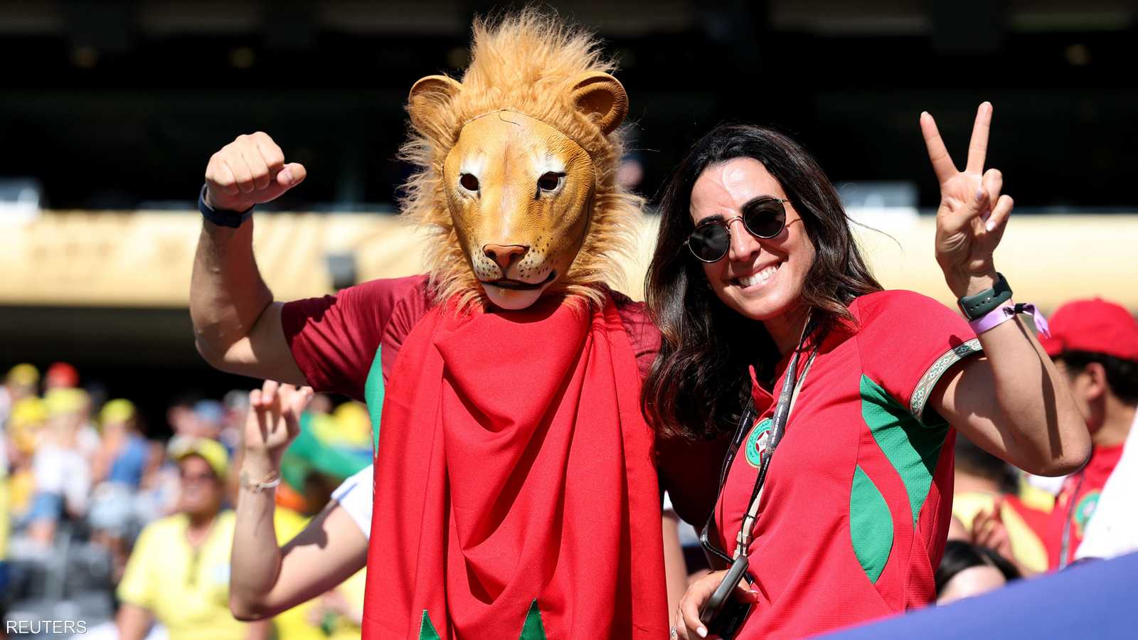 الجماهير المغربية كانت حاضرة بقوة في اللقاء مع المنتخب البرازيلي.