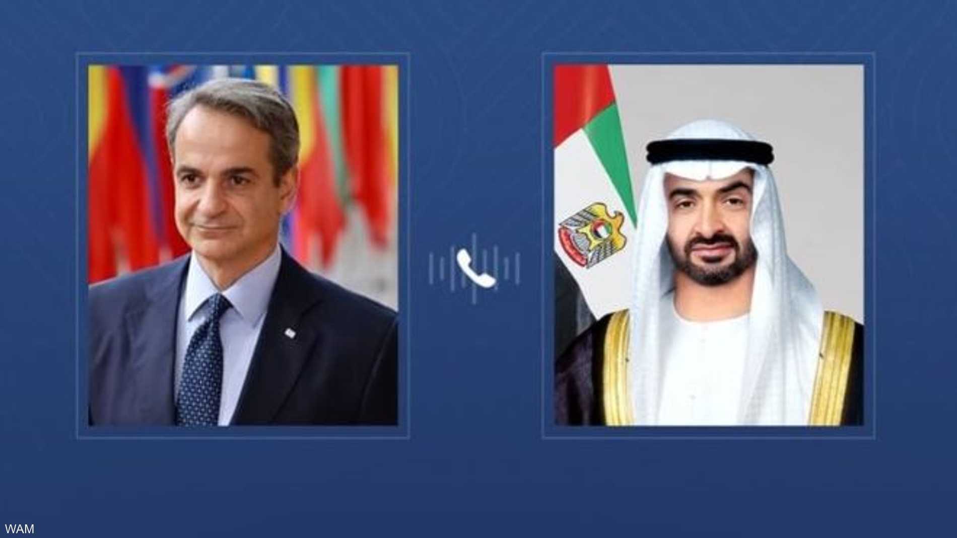 محمد بن زايد يبحث مع رئيس وزراء اليونان الشراكة الاستراتيجية 