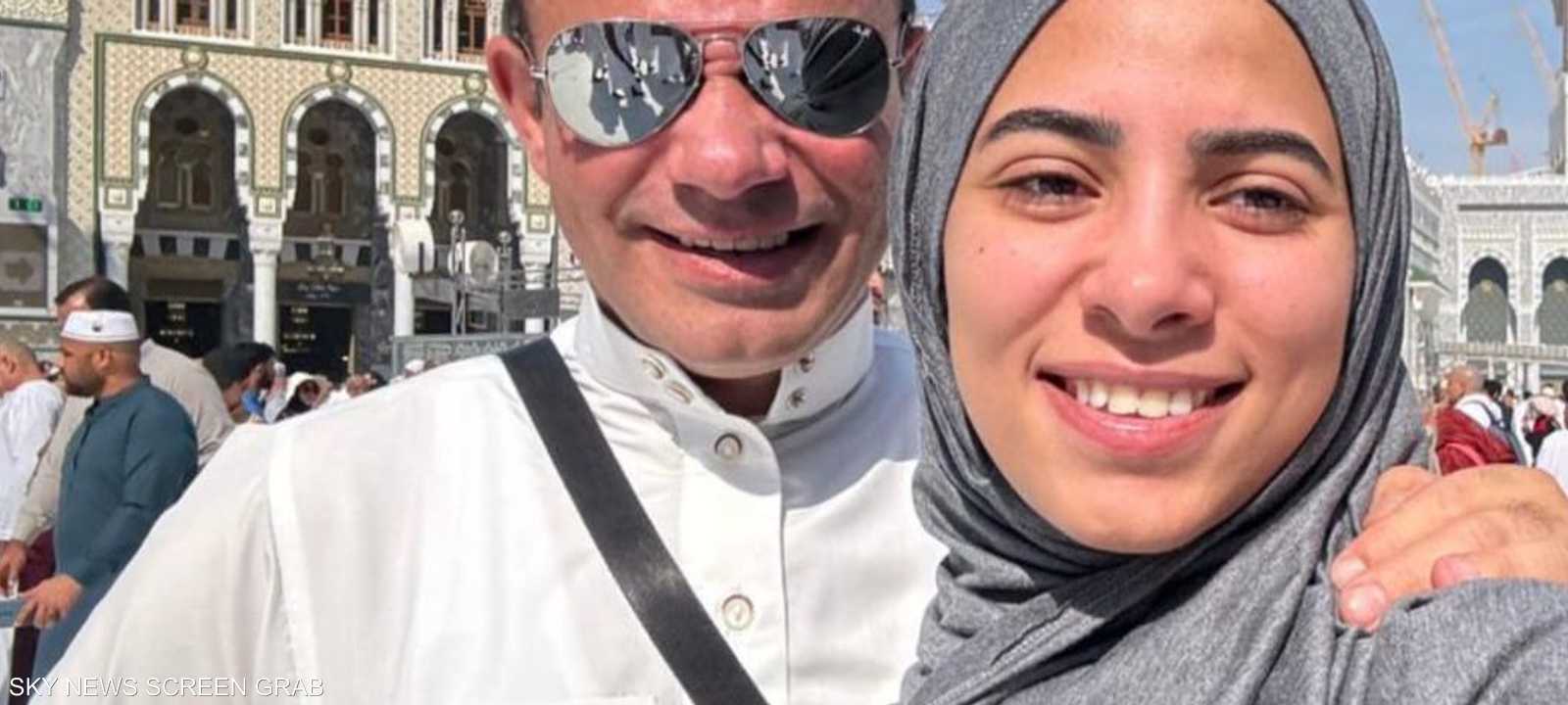 حبيبة (ضحية الحادث) مع والدها أيمن الشماع