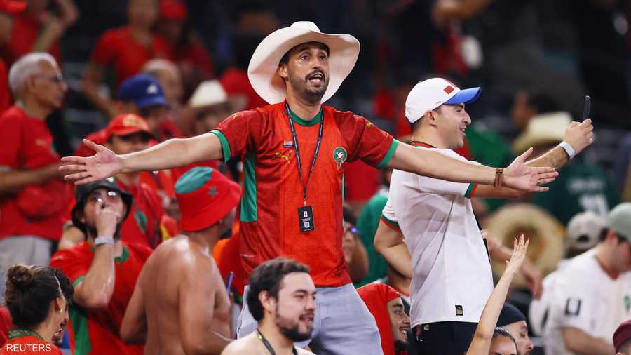 جماهير المغرب في الملعب أثناء المباراة ضد هولندا