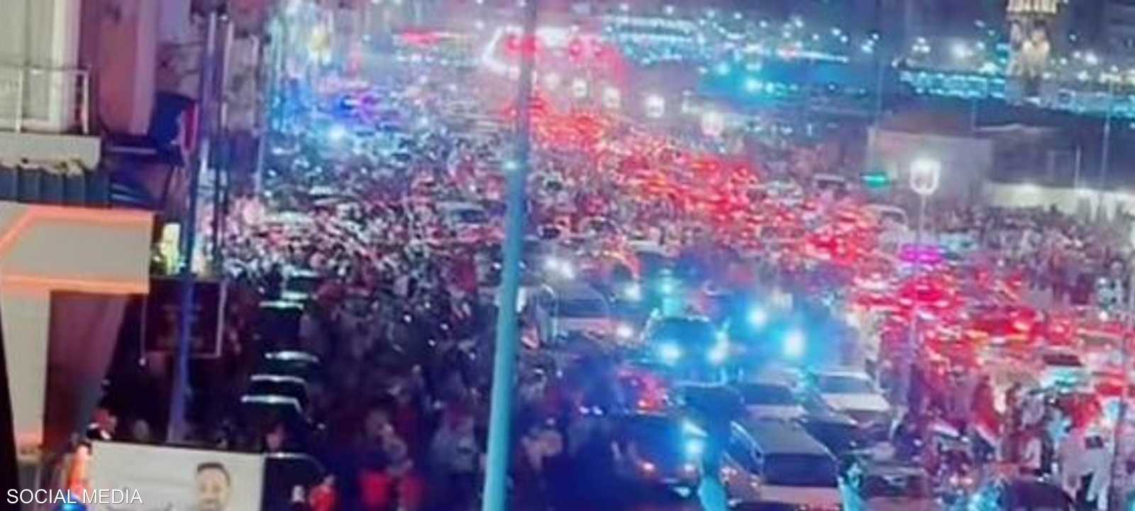 امتلآت شوارع غزة احتفالا بتأهل منتخب مصر