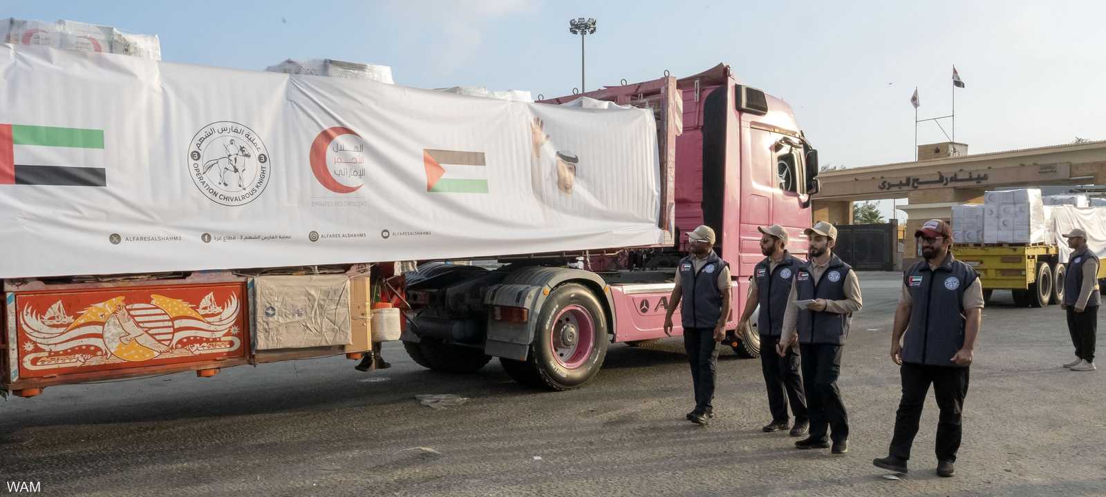 مساعدات إماراتية إلى غزة ضمن عملية الفارس الشهم 3