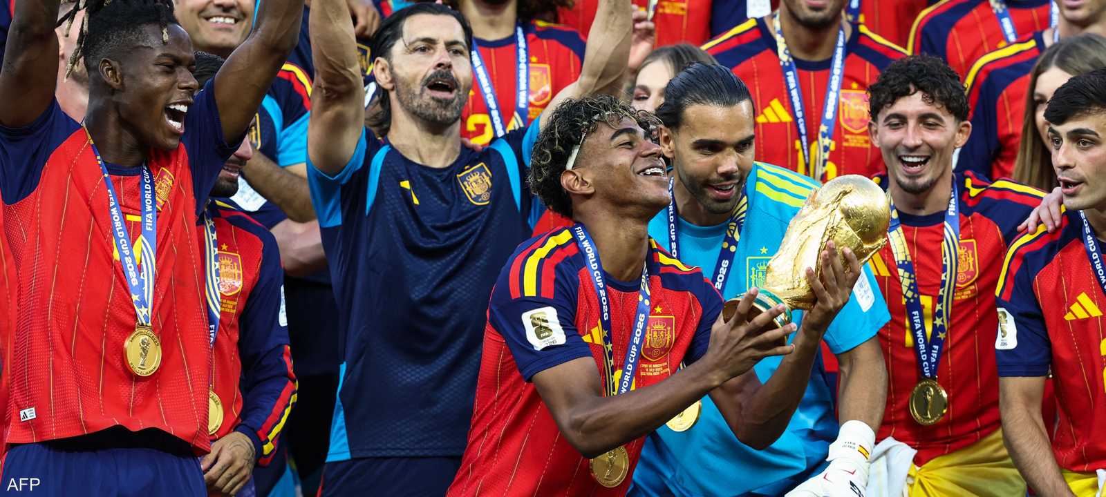 فرحة لاعبي إسبانيا بالفوز بكأس العالم