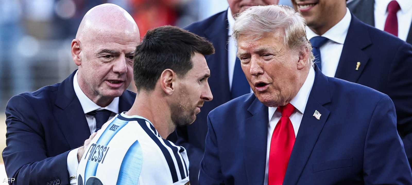 إنفانتينو والرئيس الأميركي والنجم الأرجنتيني ليونيل ميسي