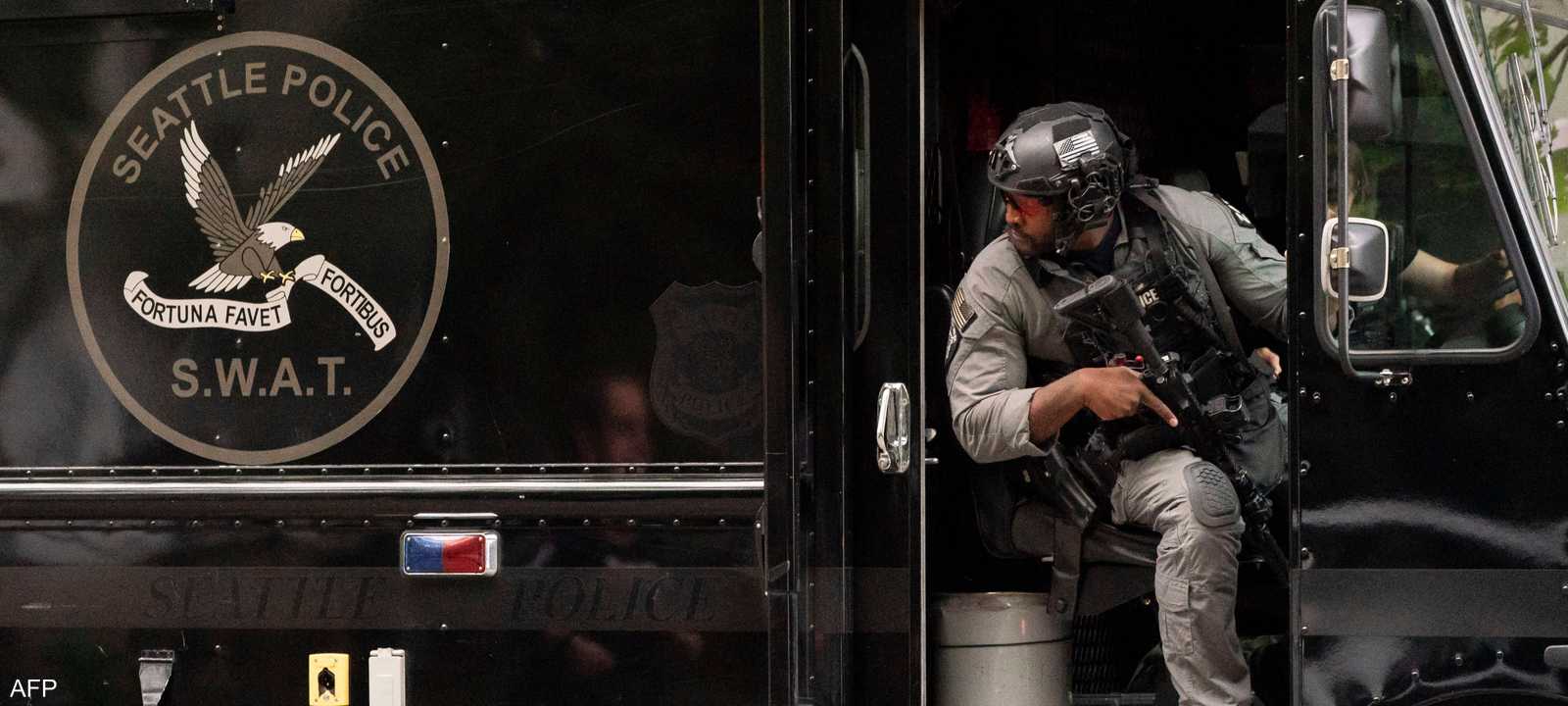 مركبة للقوات الخاصة في سياتل عقب الحادث