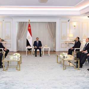 السيسي خلال استقباله الدبيبة