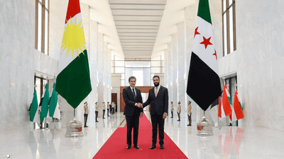 الشرع يستقبل رئيس إقليم كردستان العراق بدمشق