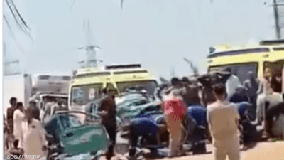 الحادث ناجم عن انقلاب شاحنة ‌صغيرة تقل عمالا