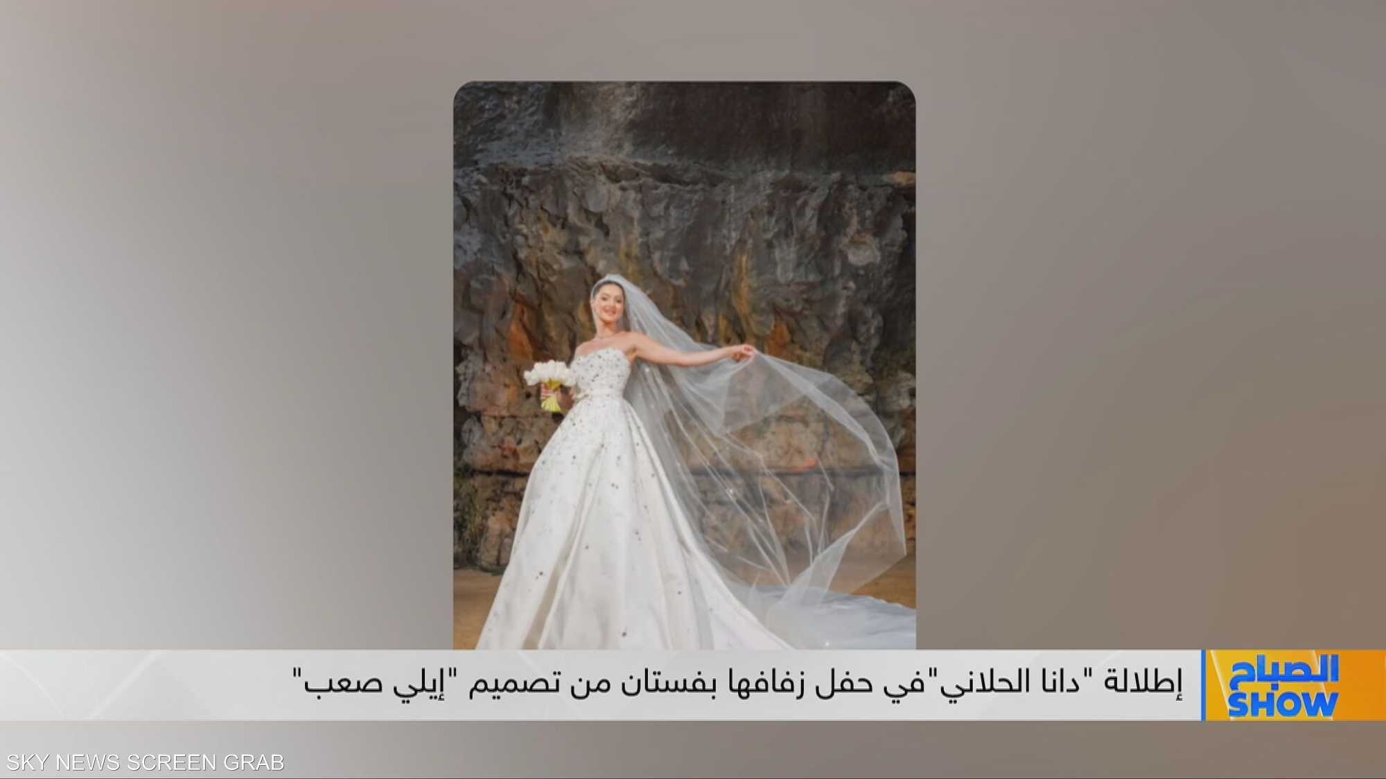 إطلالة "دانا الحلاني"في حفل زفافها بفستان من تصميم "إيلي صعب