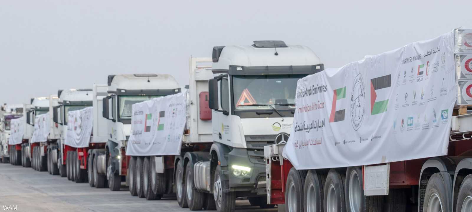 دخول قوافل إماراتية إلى غزة محمّلة بالمساعدات الإنسانية