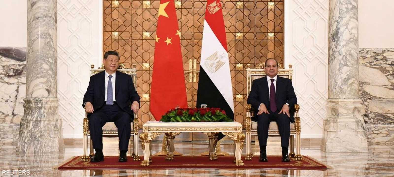 الرئيس المصري عبد الفتاح السيسي ونظيره الصيني شي جينبينغ