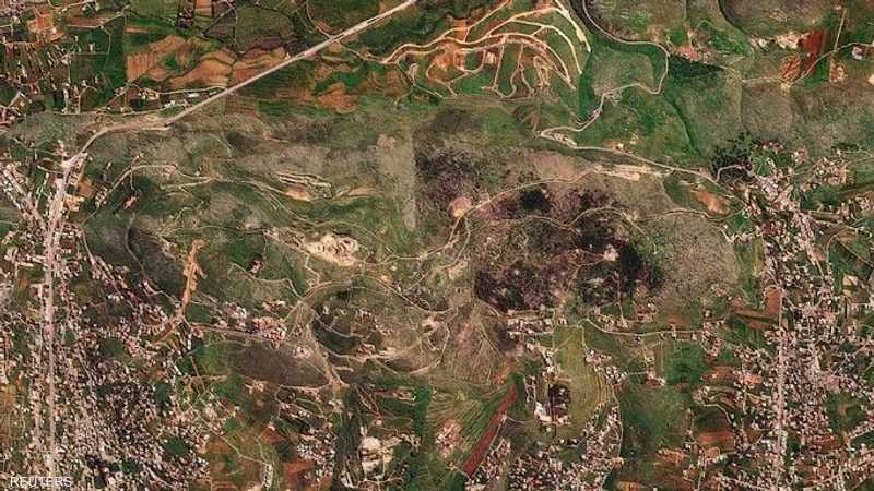 صورة بالقمر الصناعي تعرض أضرارا في تلة علي الطاهر