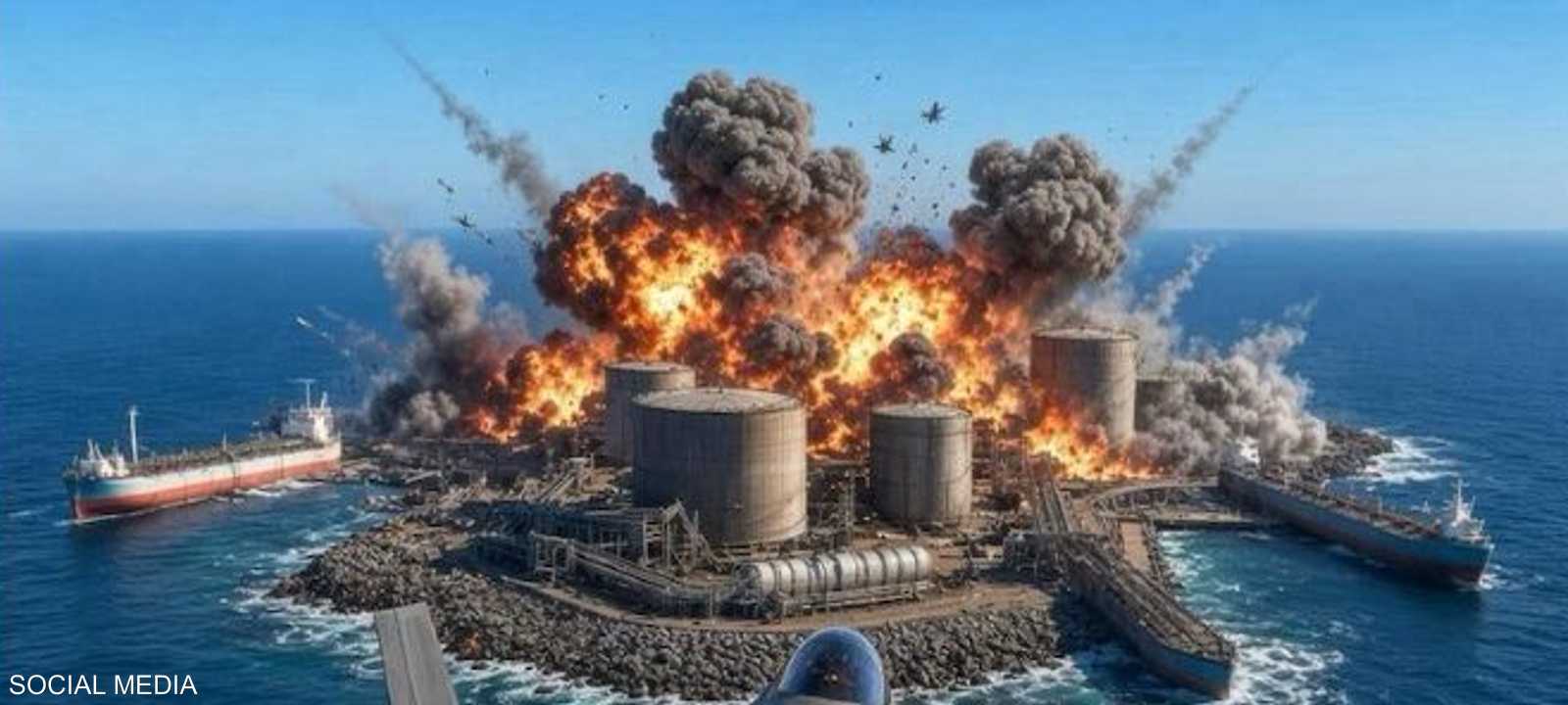ترامب نشر صورة لاستهداف جزيرة خرج مصممة بالذكاء الاصطناعي