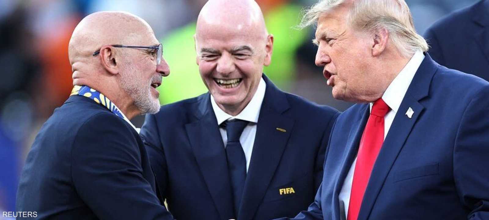 دي لا فوينتي وترامب وإنفانتينو في نهائي كأس العالم